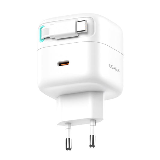 ZEERA x USAMS PD GaN Wall Charger with Magnetic Retractable Charging Cable for iPhone, MacBook Pro,iPad Pro