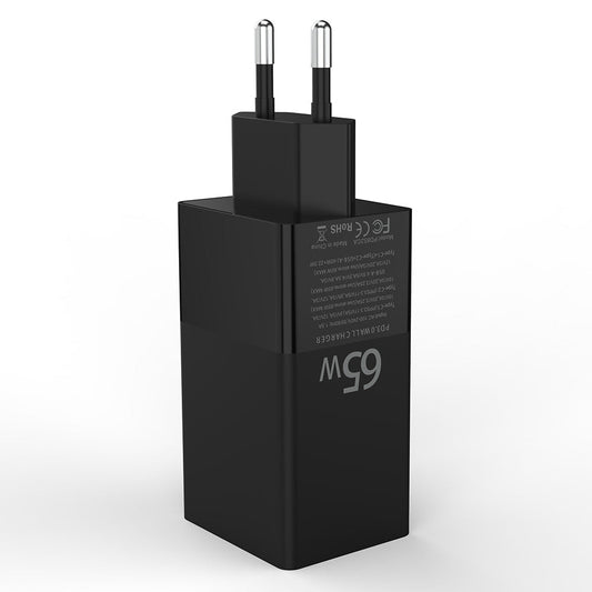 Chargeur mural PD GaN 65W à charge rapide ZEERA / Adaptateur secteur pour iPhone 14 Pro Max, MacBook Pro, iPad Pro