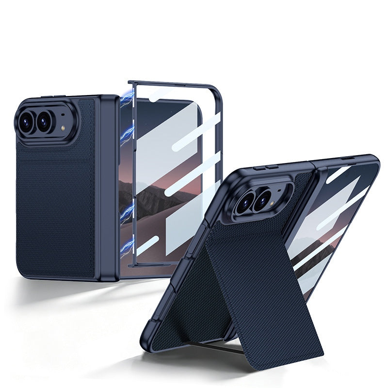 ZEERA FoldFlip Pro Case for iPhone Duo: MagSafe Tech-Woven Case with Fold-Back Kickstand & Integrated Screen Protector