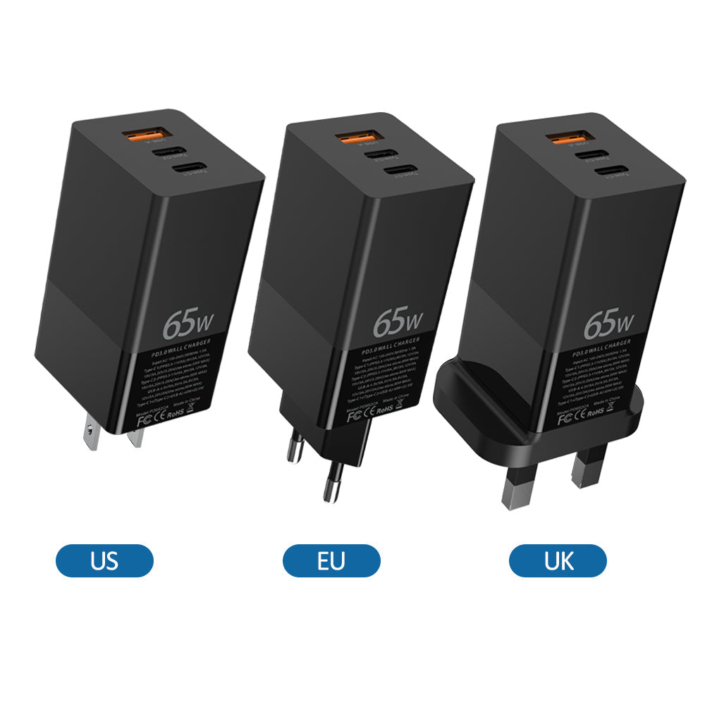 ZEERA 65W GaN-Wandladegerät/Netzteil mit Schnellladefunktion (PD) für iPhone 14 Pro Max, MacBook Pro, iPad Pro