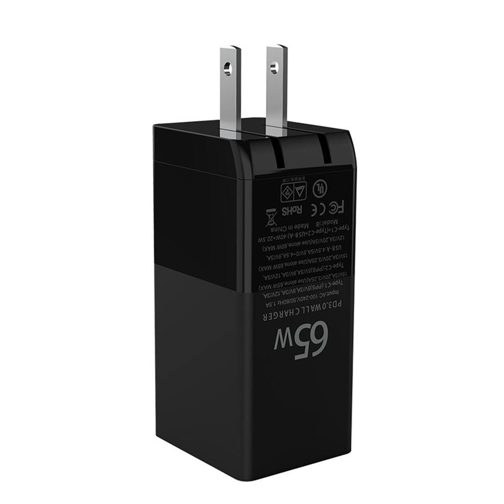 ZEERA 65W GaN-Wandladegerät/Netzteil mit Schnellladefunktion (PD) für iPhone 14 Pro Max, MacBook Pro, iPad Pro