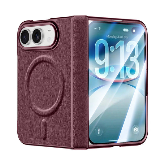 ZEERA ColorGuard Pro Case for iPhone Ultra: Vegan Leather MagSafe Case with Built-In Tempered Glass Screen Protector