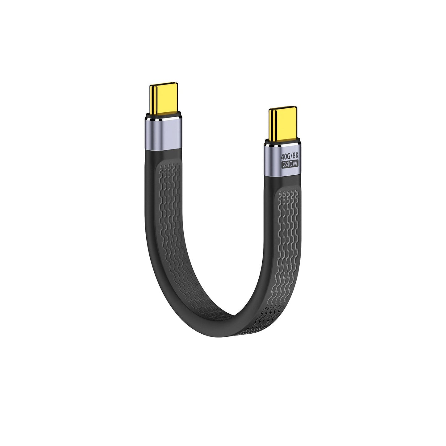 ZEERA FlexUSB Pro 240W USB-C kurzes Kabel | 8K Display, 40Gbps Übertragung, USB4 Full-Function, flexibles flaches Design