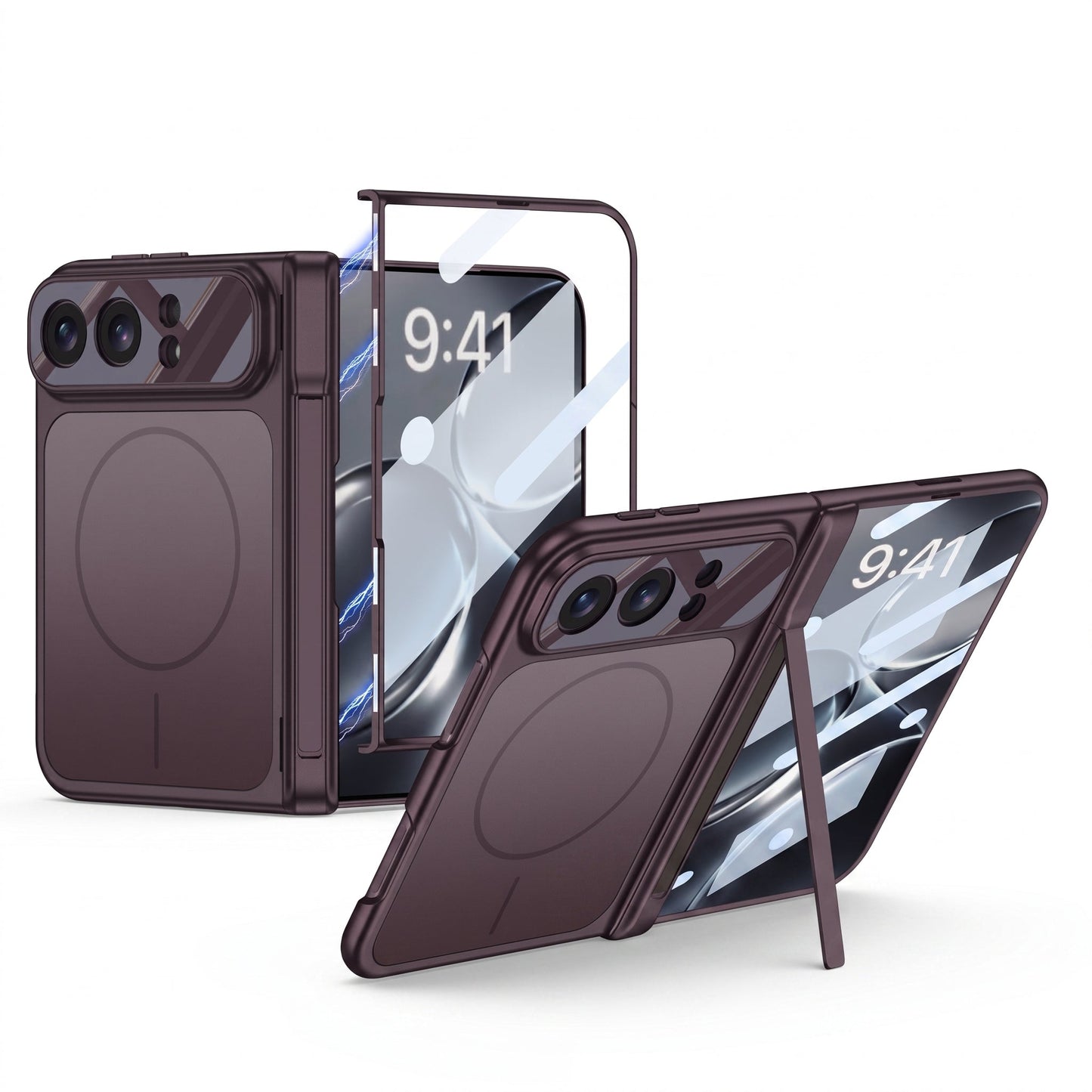 ZEERA FoldArmor Pro for iPhone Ultra: MagSafe Full-Cover Case with Integrated Screen Protector & Magnetic Hinge Kickstand