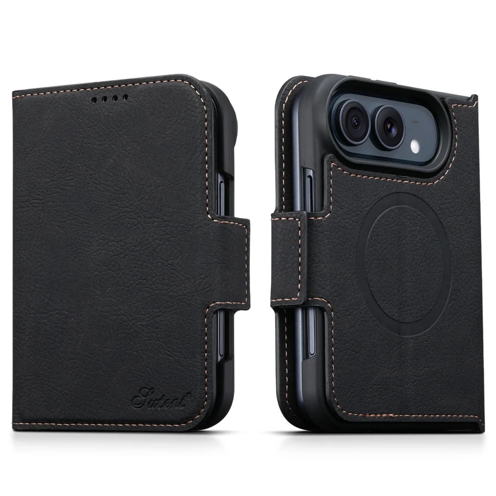 ZEERA FoldClasp Pro Case for iPhone Duo: MagSafe Leather Wallet Folio Case with Magnetic Closure & Landscape Kickstand
