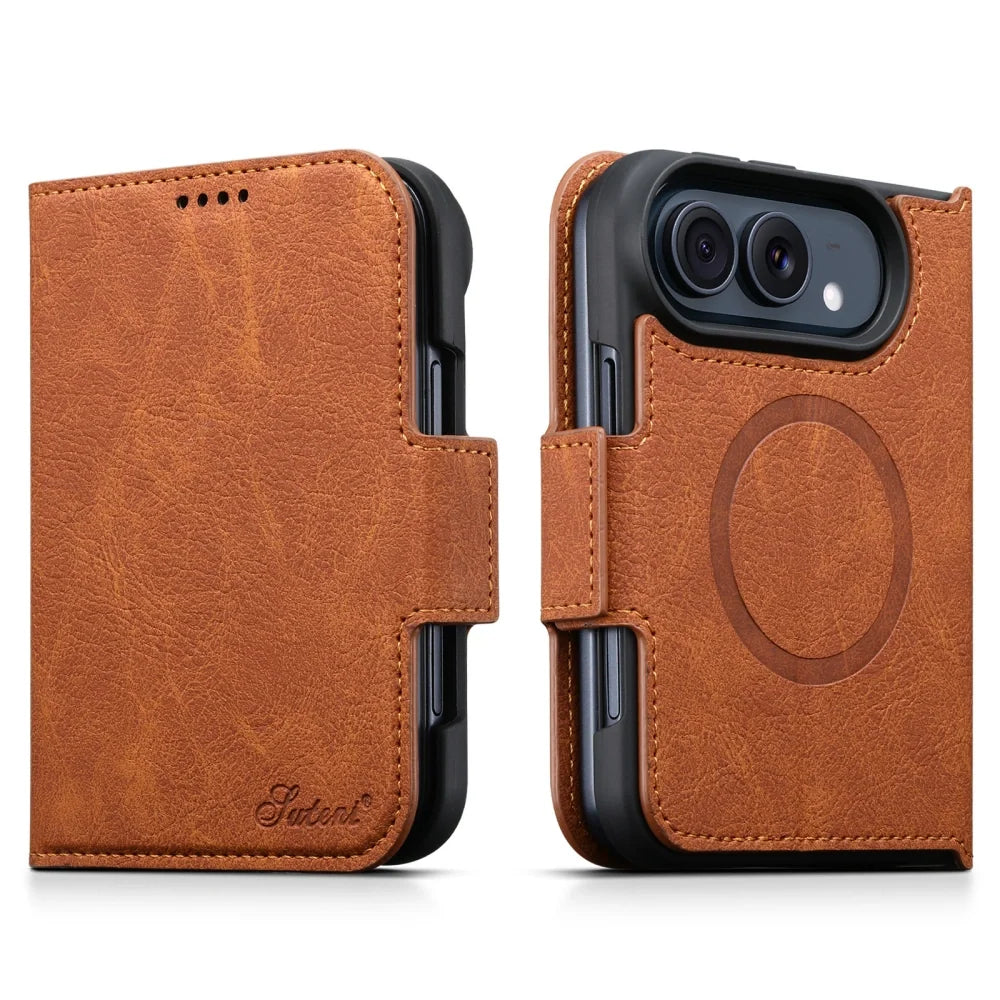 ZEERA FoldClasp Pro Case for iPhone Duo: MagSafe Leather Wallet Folio Case with Magnetic Closure & Landscape Kickstand