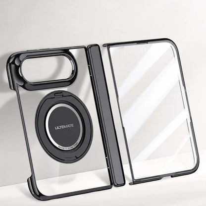 ZEERA FoldFlex Pro Case for iPhone Duo: MagSafe Ring Stand with Auto-Retracting Silicone Finger Strap & Hinge Protection