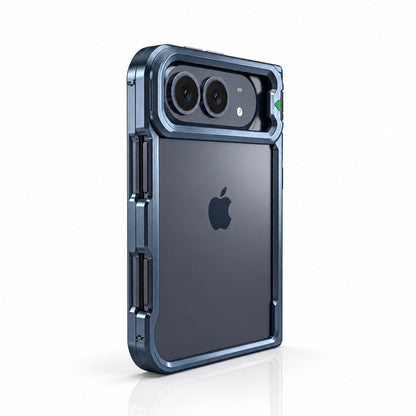 ZEERA FoldFrame Pro Case for iPhone Duo: Aluminum Bumper Case with Camera Kickstand & Magnetic Hinge Protection