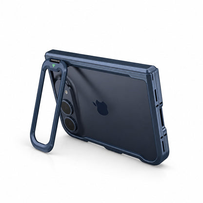 ZEERA FoldFrame Pro Case for iPhone Duo: Aluminum Bumper Case with Camera Kickstand & Magnetic Hinge Protection