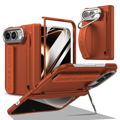 ZEERA FoldGrip Pro（iPhone DuoおよびGalaxy Z Fold8用）：カメラキックスタンド、リストストラップ、スタイラス付きヒンジケース