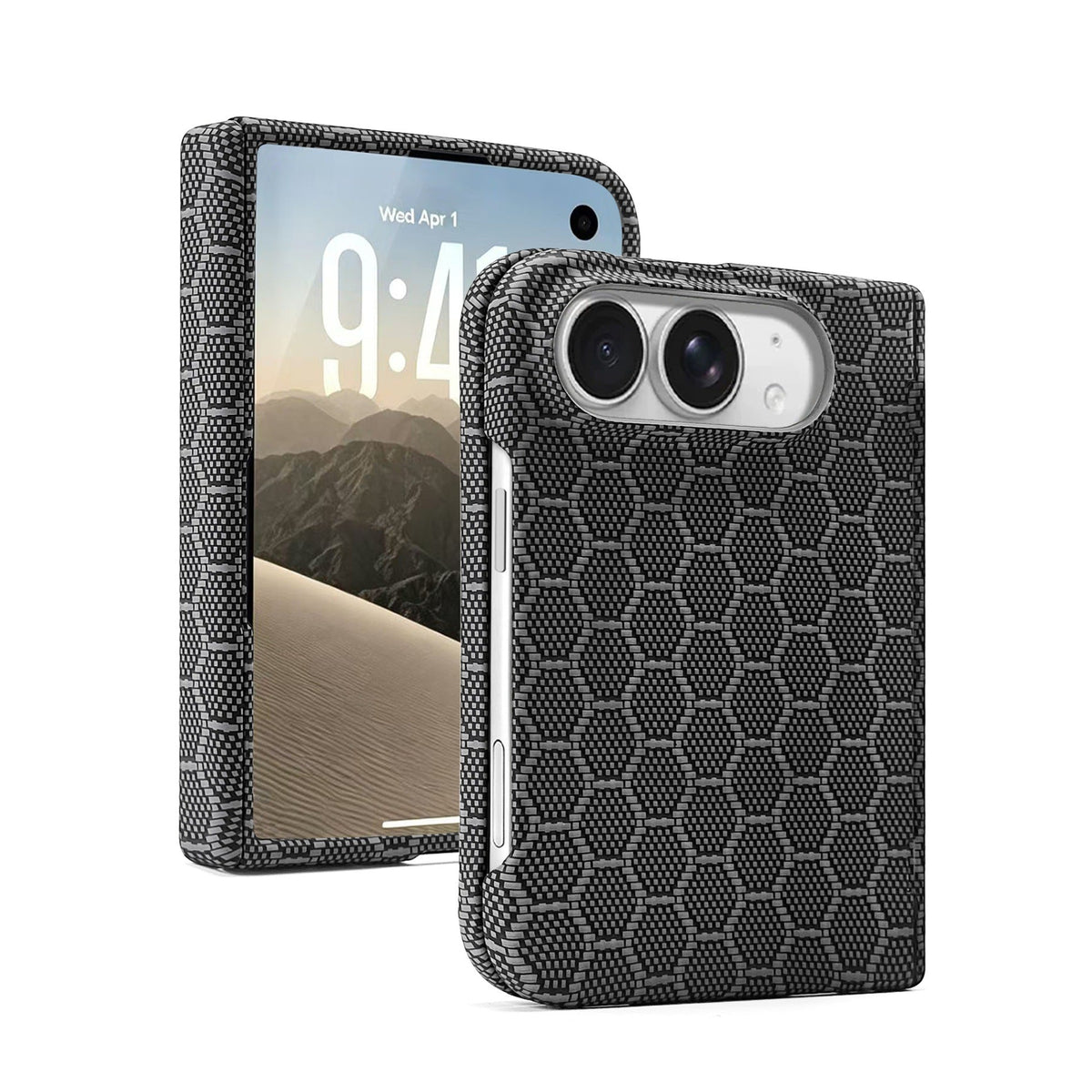 ZEERA FoldKev Pro Case for iPhone Duo: Ultra-Thin Kevlar Texture MagSafe Case with Auto-Retracting Hinge Protection