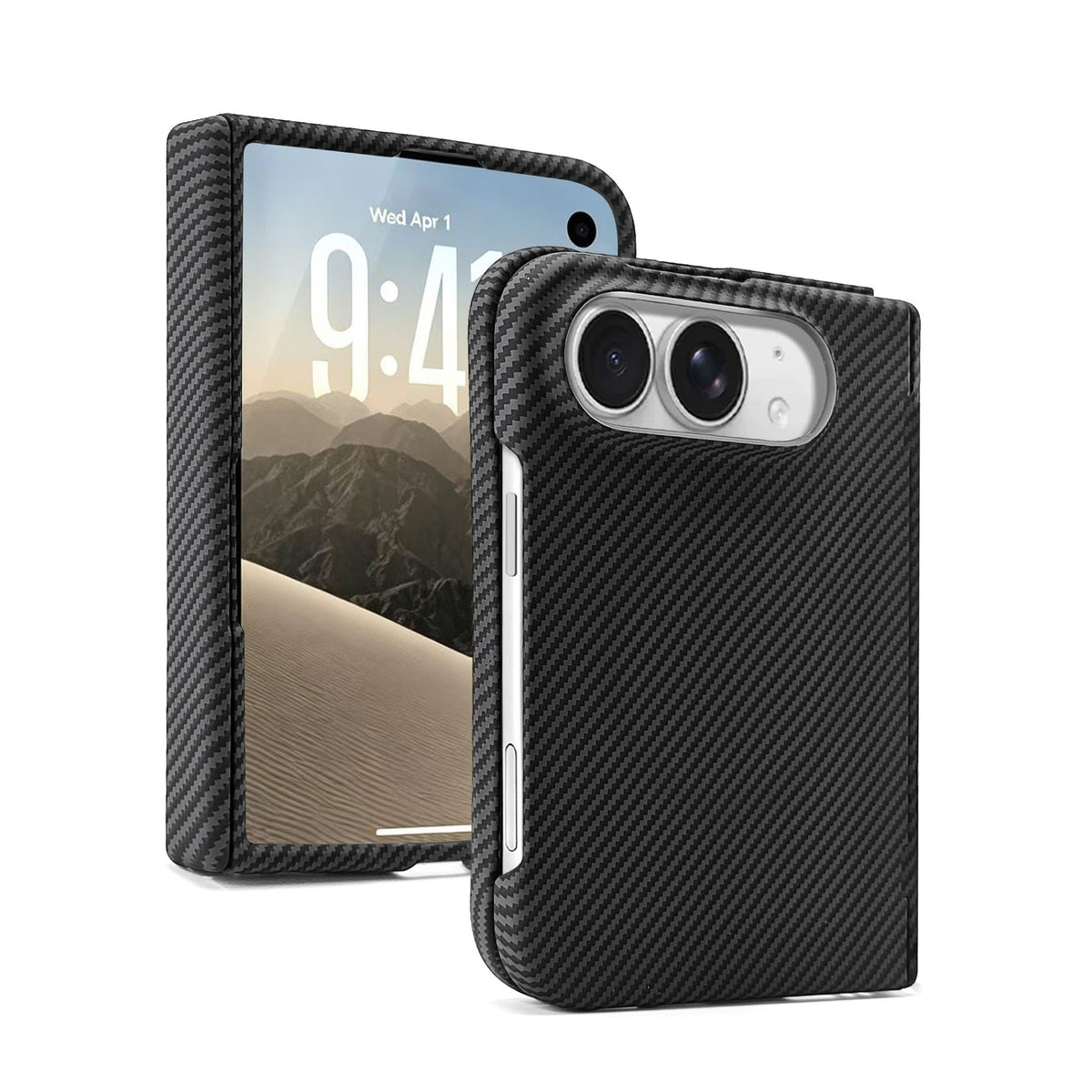 ZEERA FoldKev Pro Case for iPhone Duo: Ultra-Thin Kevlar Texture MagSafe Case with Auto-Retracting Hinge Protection