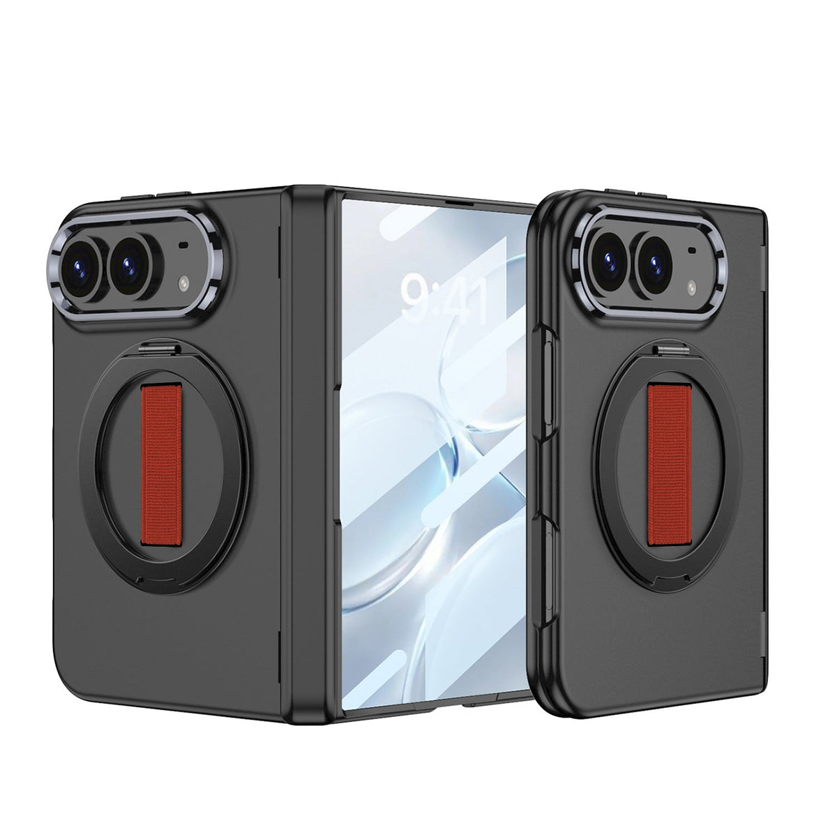 ZEERA FoldLoop Pro iPhone用ケース：MagSafe対応リングスタンド（伸縮フィンガーストラップ＆ヒンジ保護機能付き）