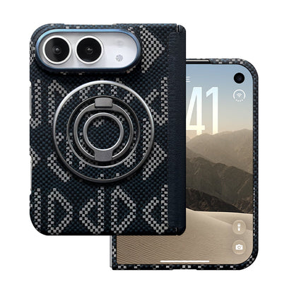 ZEERA FoldShield Pro Case for iPhone Duo: 1mm Ultra-Thin Aramid Fiber MagSafe Case with Auto-Retracting Leather Hinge Cover