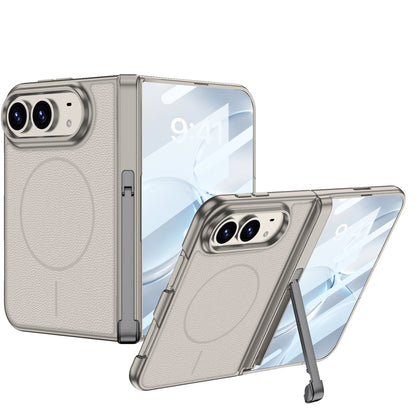 ZEERA FoldStand Pro Hülle für iPhone Duo: MagSafe Full-Cover Hülle mit 2-Wege-Scharnier-Ständer & Displayschutzfolie