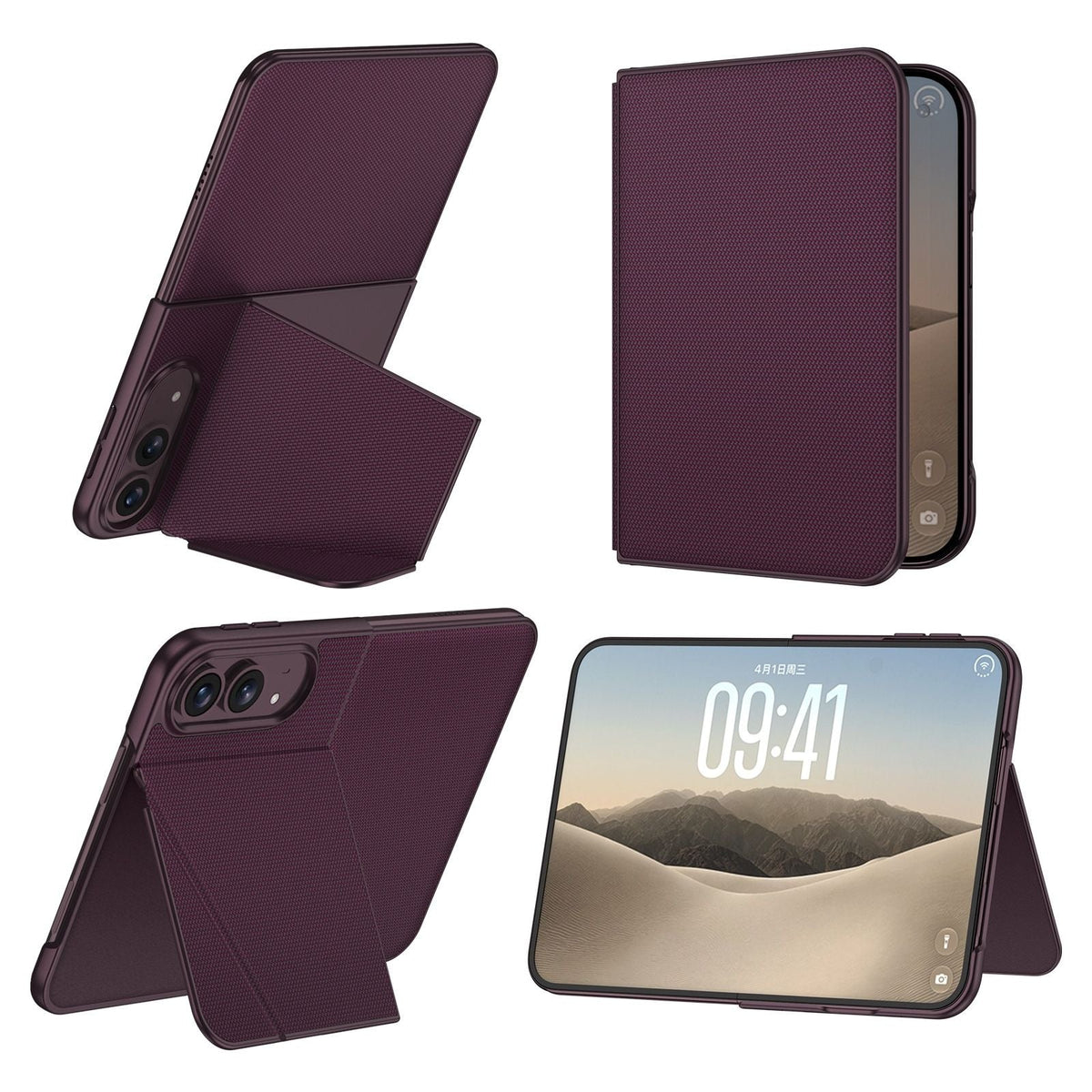 ZEERA FoldTex Pro Case for iPhone Duo: MagSafe Tech-Woven Folio Case with Portrait & Landscape Kickstand