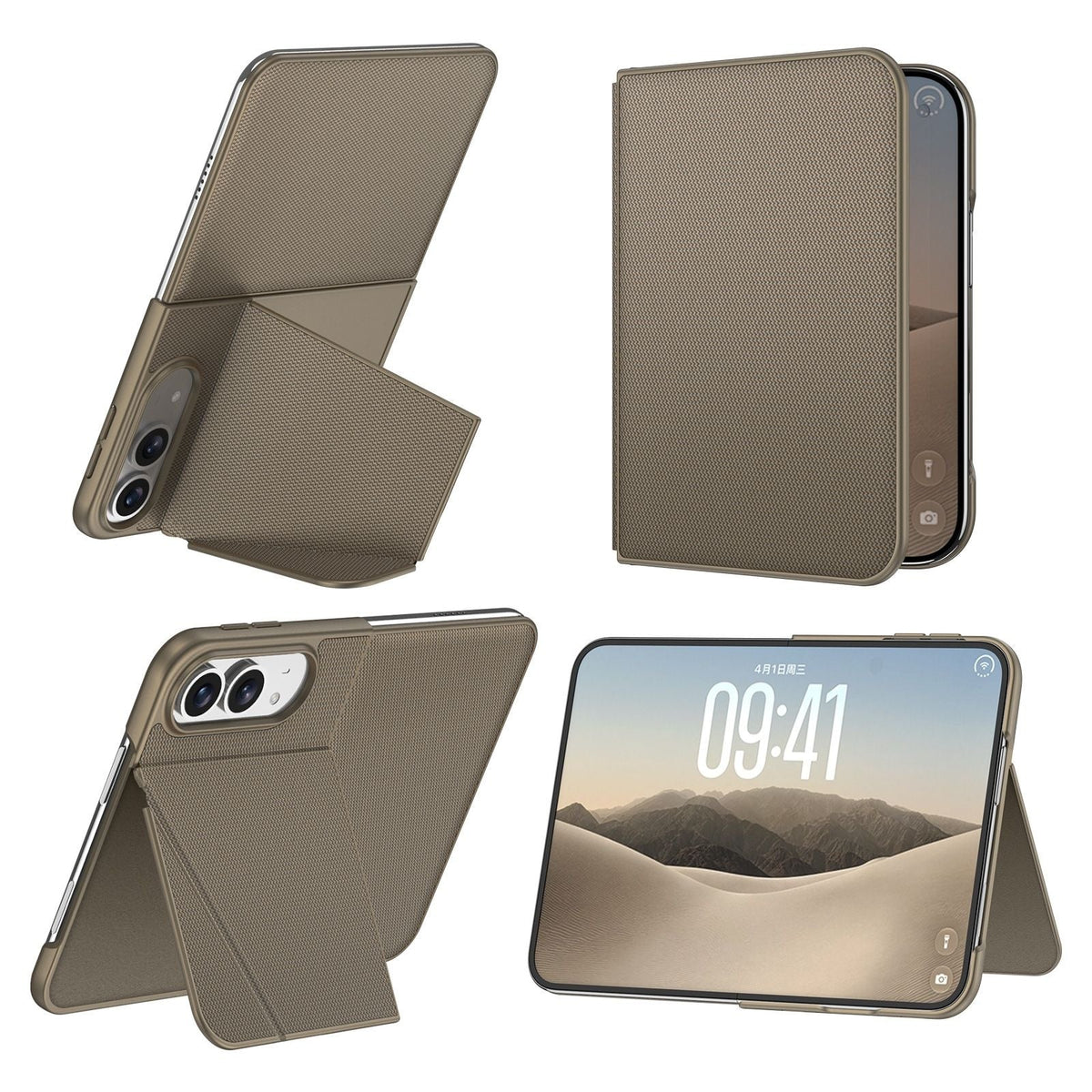 ZEERA FoldTex Pro Case for iPhone Duo: MagSafe Tech-Woven Folio Case with Portrait & Landscape Kickstand