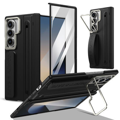 ZEERA FoldGrip Pro（iPhone DuoおよびGalaxy Z Fold8用）：カメラキックスタンド、リストストラップ、スタイラス付きヒンジケース