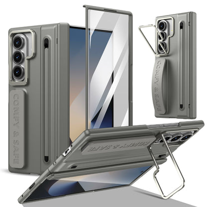 ZEERA FoldGrip Pro（iPhone DuoおよびGalaxy Z Fold8用）：カメラキックスタンド、リストストラップ、スタイラス付きヒンジケース