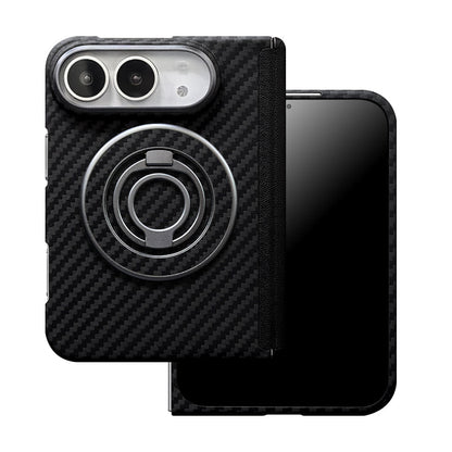 ZEERA FoldShield Pro Case for iPhone Duo: 1mm Ultra-Thin Aramid Fiber MagSafe Case with Auto-Retracting Leather Hinge Cover