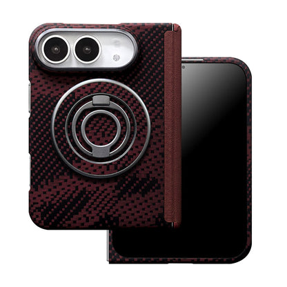 ZEERA FoldShield Pro Case for iPhone Duo: 1mm Ultra-Thin Aramid Fiber MagSafe Case with Auto-Retracting Leather Hinge Cover