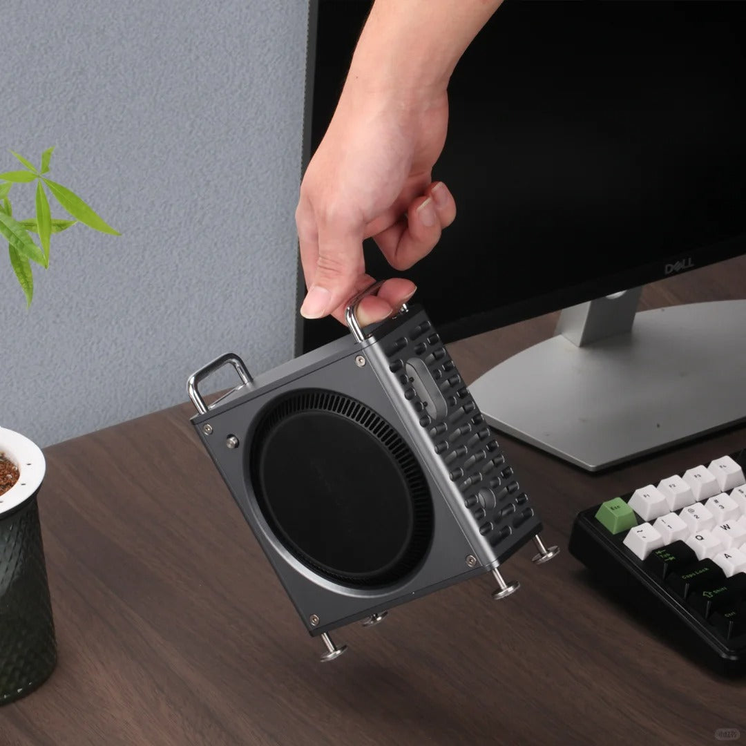 CNC aluminum Mac Mini case with advanced heat dissipation cooling design