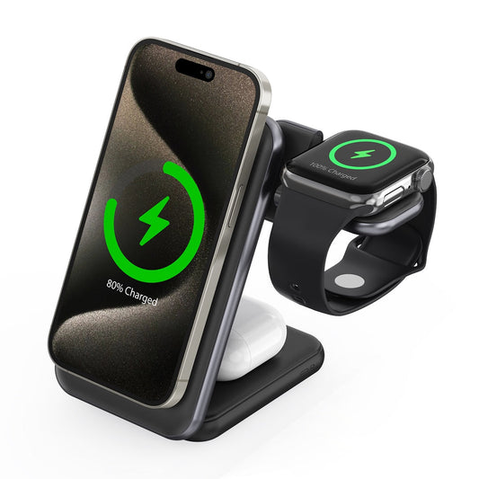 ZEERA MagTri Gen2 25W faltbares MagSafe-Ladegerät – Qi2.2 Aktive Kühlung für iPhone 18 Pro & iPhone Duo