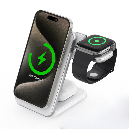 ZEERA MagTri Gen2 25W faltbares MagSafe-Ladegerät – Qi2.2 Aktive Kühlung für iPhone 18 Pro & iPhone Duo